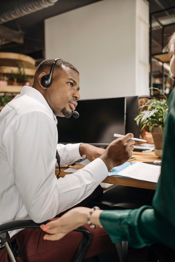 Team member consulting